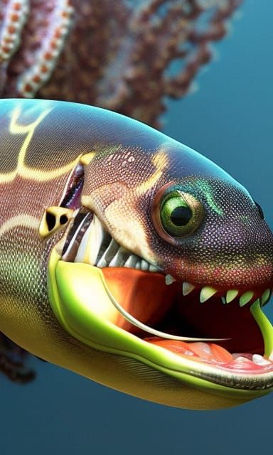 Hyperrealistic Angler Fish Luring Prey