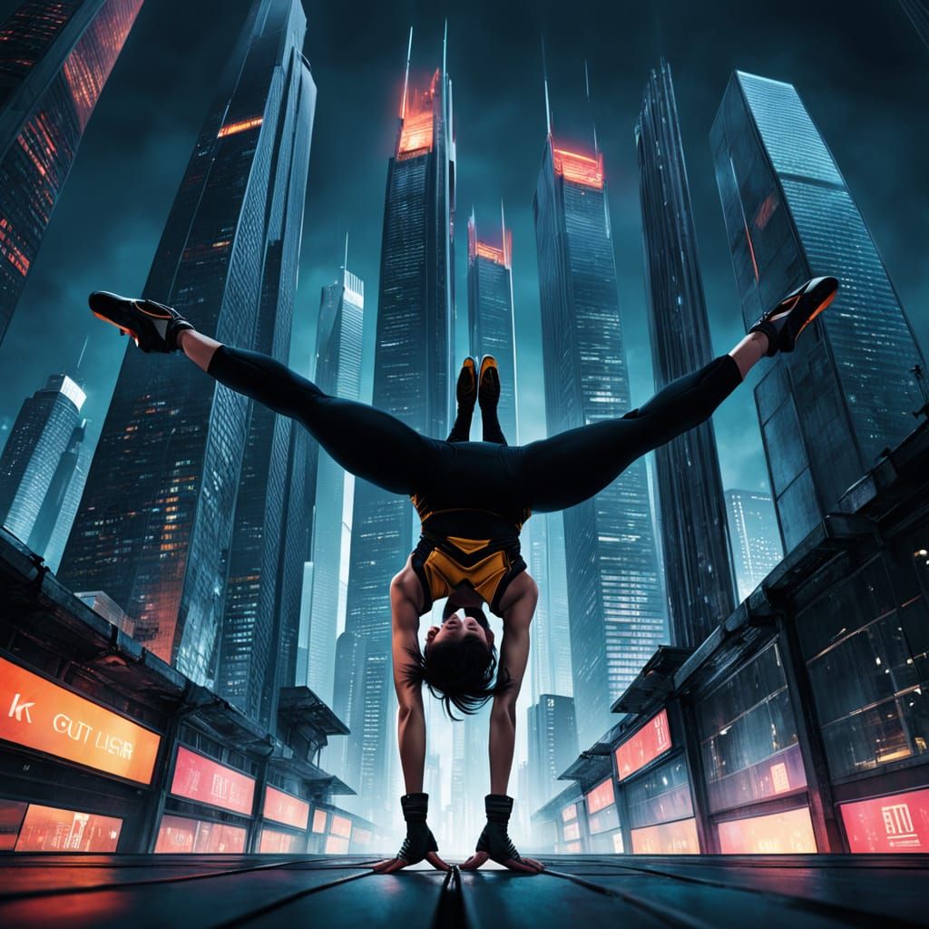 Look! I jumped over her through her spread legs! (The photographer was late.)