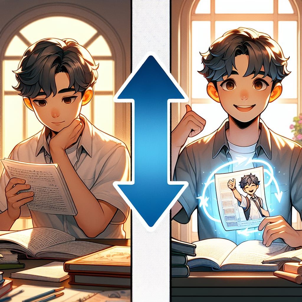 Anime Style Illustration: Focused Study to Academic Success