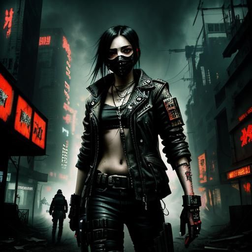 Post-Apocalyptic Cyberpunk Grunge Album Cover