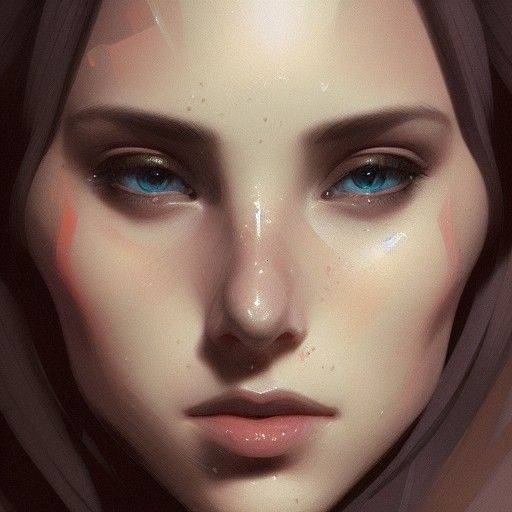 Detailed Portrait in Art Nouveau Style