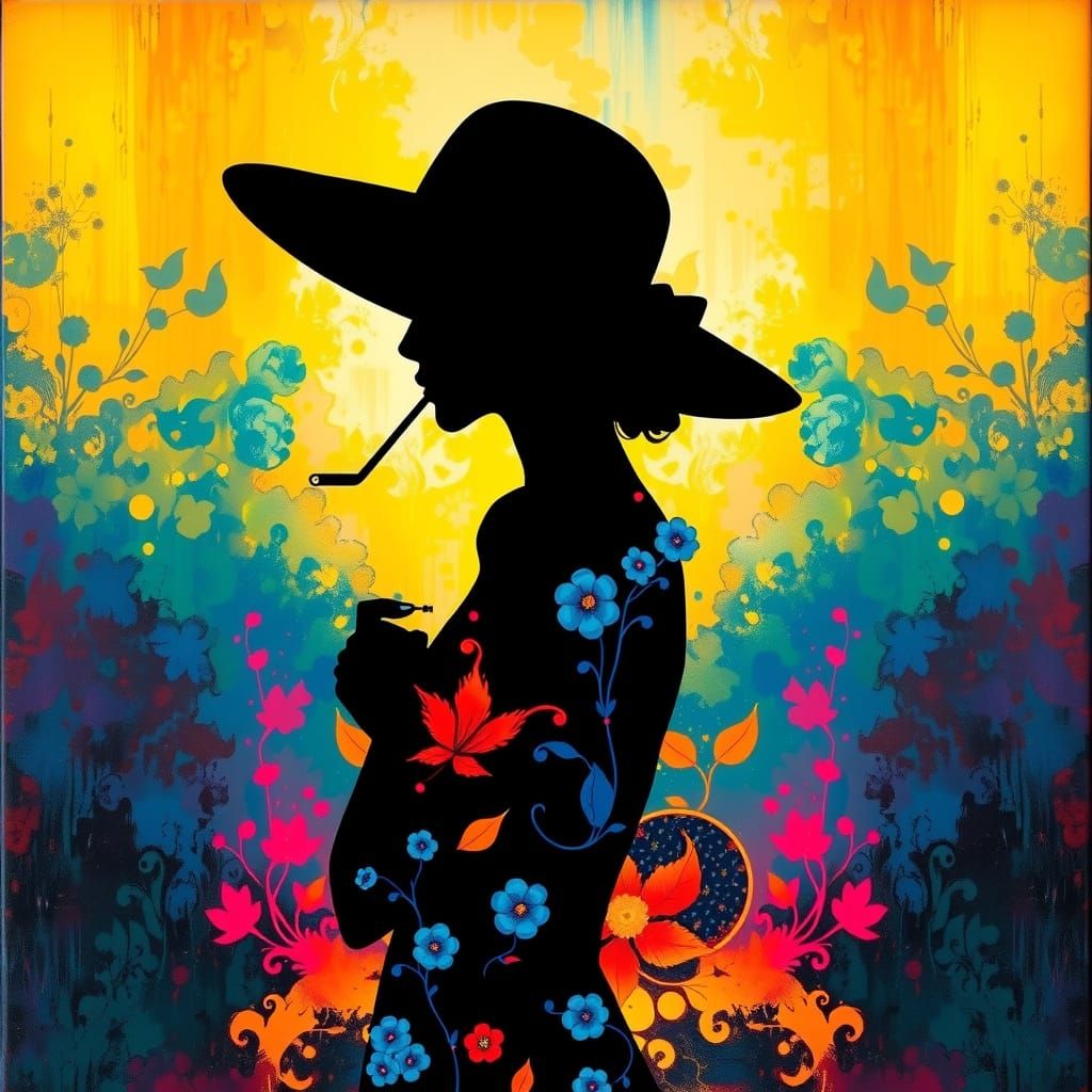 Elegant Woman in a Kaleidoscope of Colors