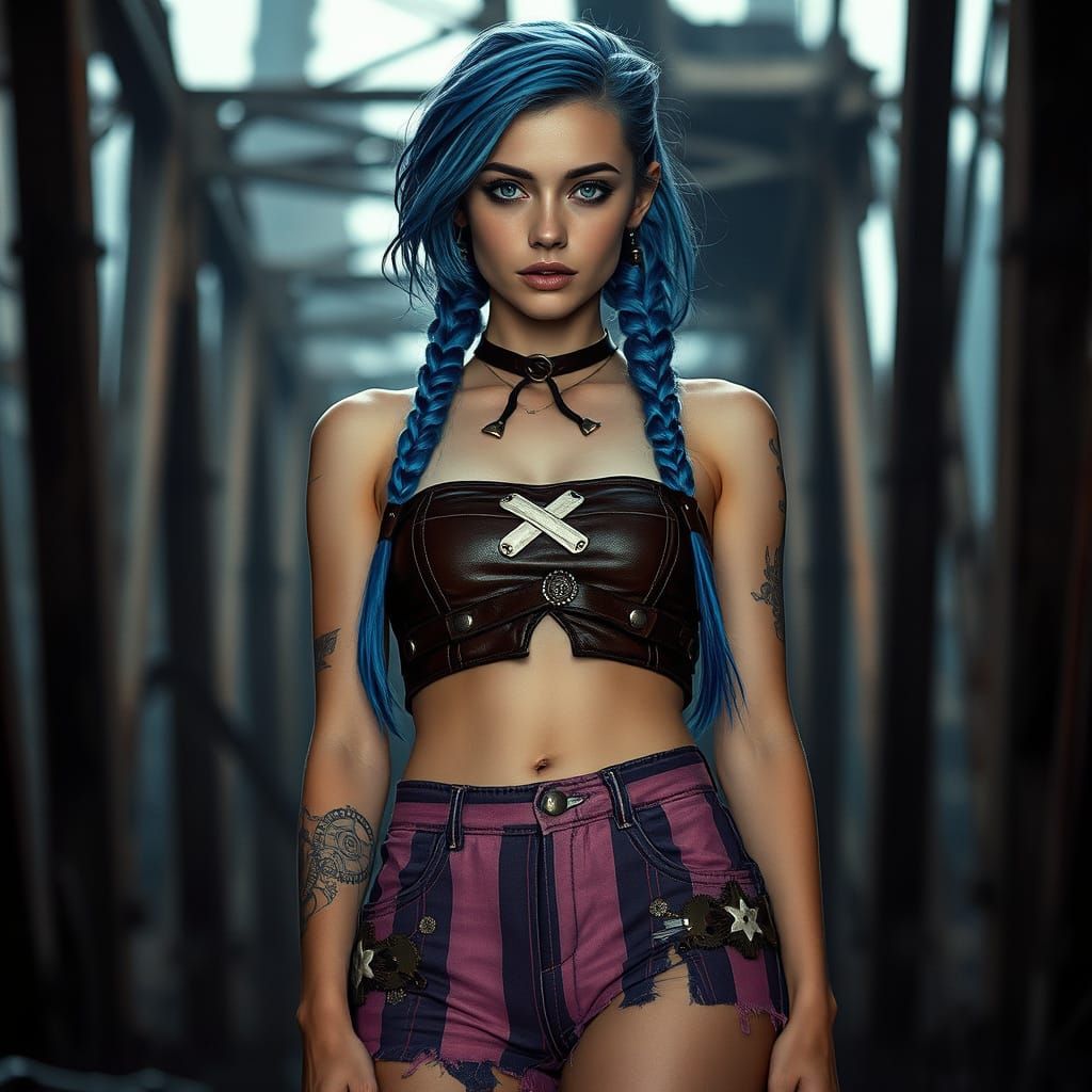 Dystopian Steampunk Damsel in Zaun's Undercity