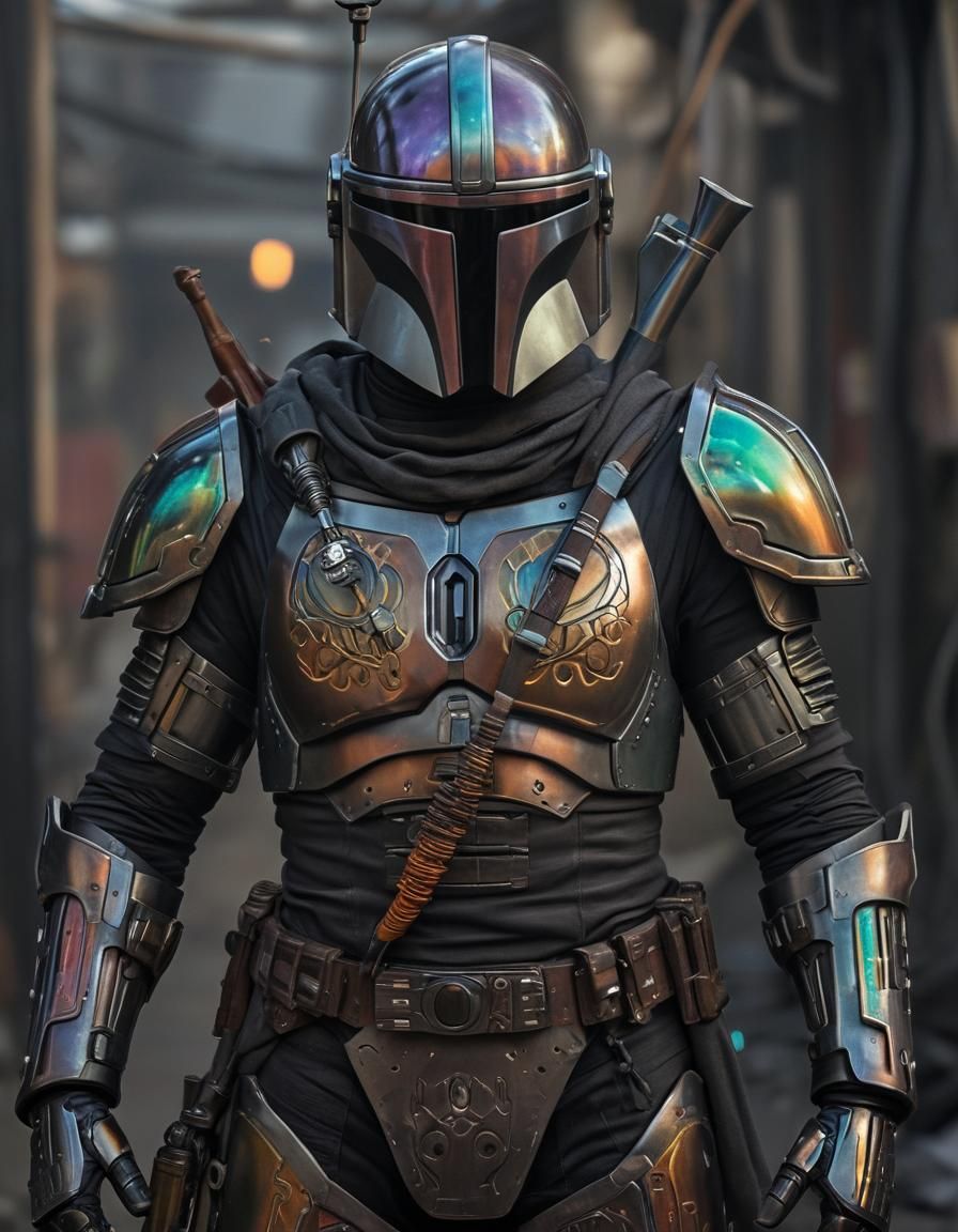 Mandalorian Warrior in Iridescent Armor