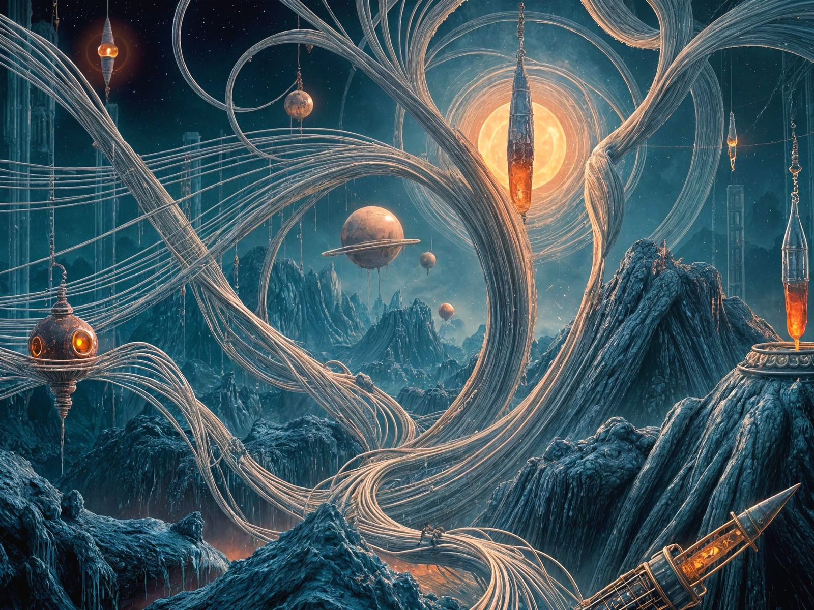 Abstract Curvature Generated by AI