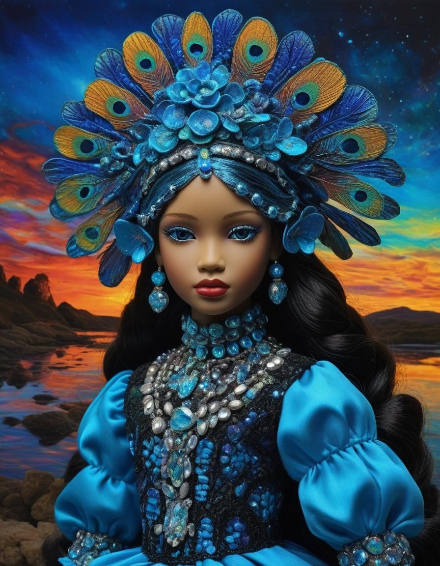 Glamorous Azure Doll in Fauvism Style