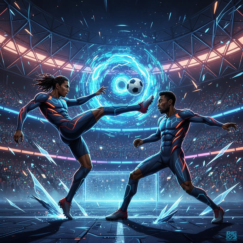 Ronaldinho & Pele Anime Soccer Battle in Blue Lock Stadium