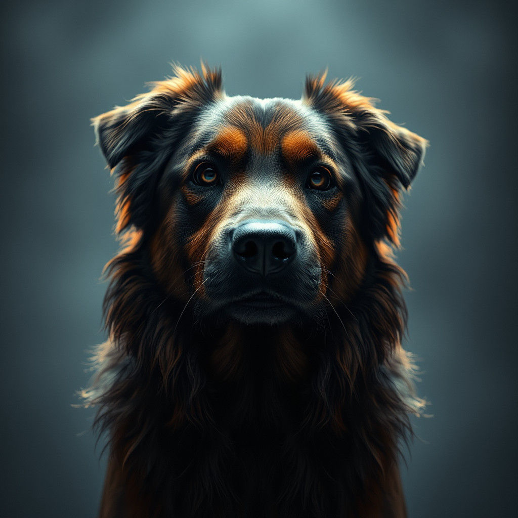 Majestic Dog in Atmospheric Hyperrealism