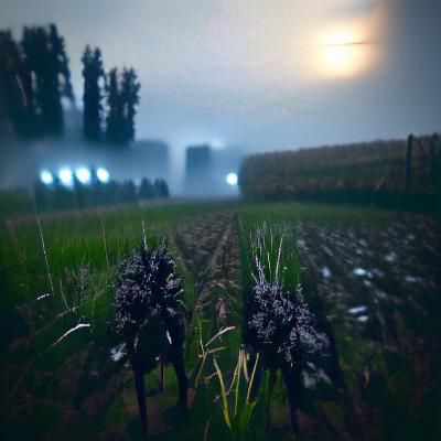 Ominous Entities Lurking in Foggy Fields
