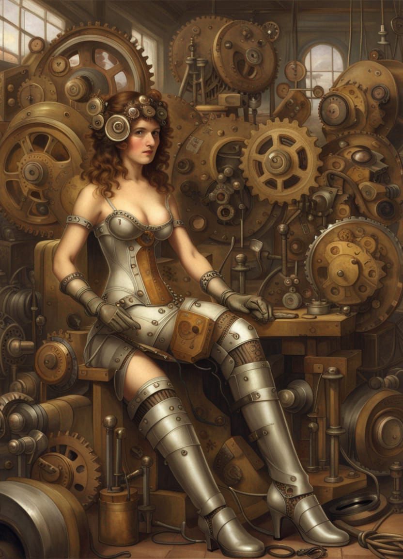 Steampunk Robot in Classical Style