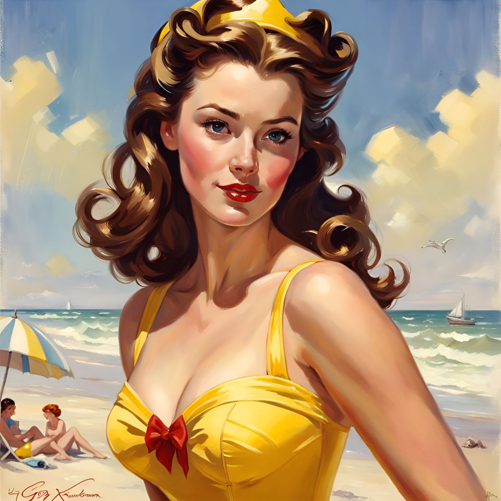 Belle at the Beach: A Sunny Pin-Up Portrait