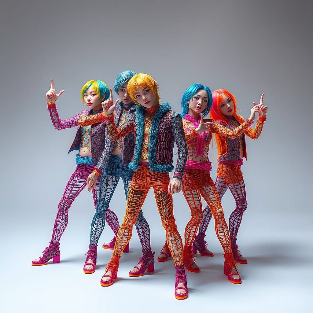 K-Pop Band Crafted from Twisted Metal Wires