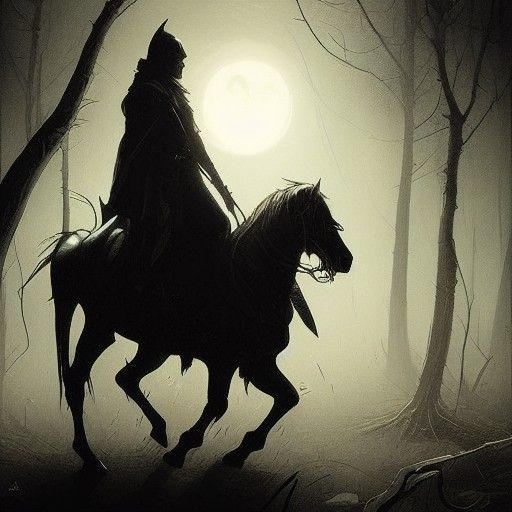 Sinister Headless Horseman Illustration
