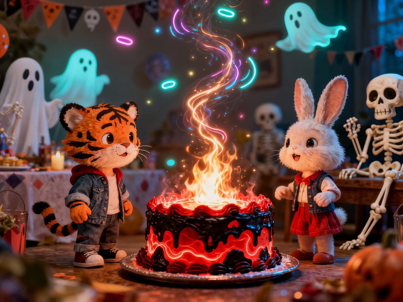 Cute Spooky Birthday Party with Energy Cake