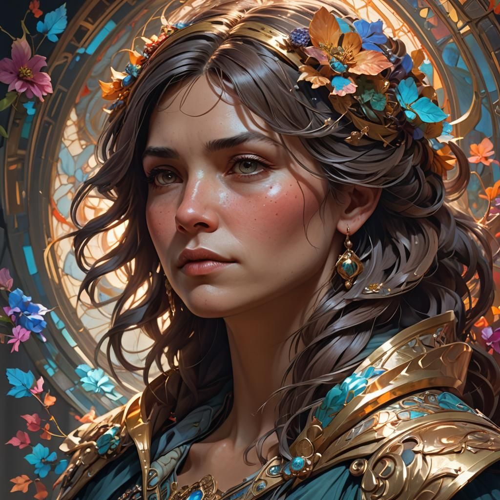 Detailed Portrait of a Mother in Hyperrealistic Style