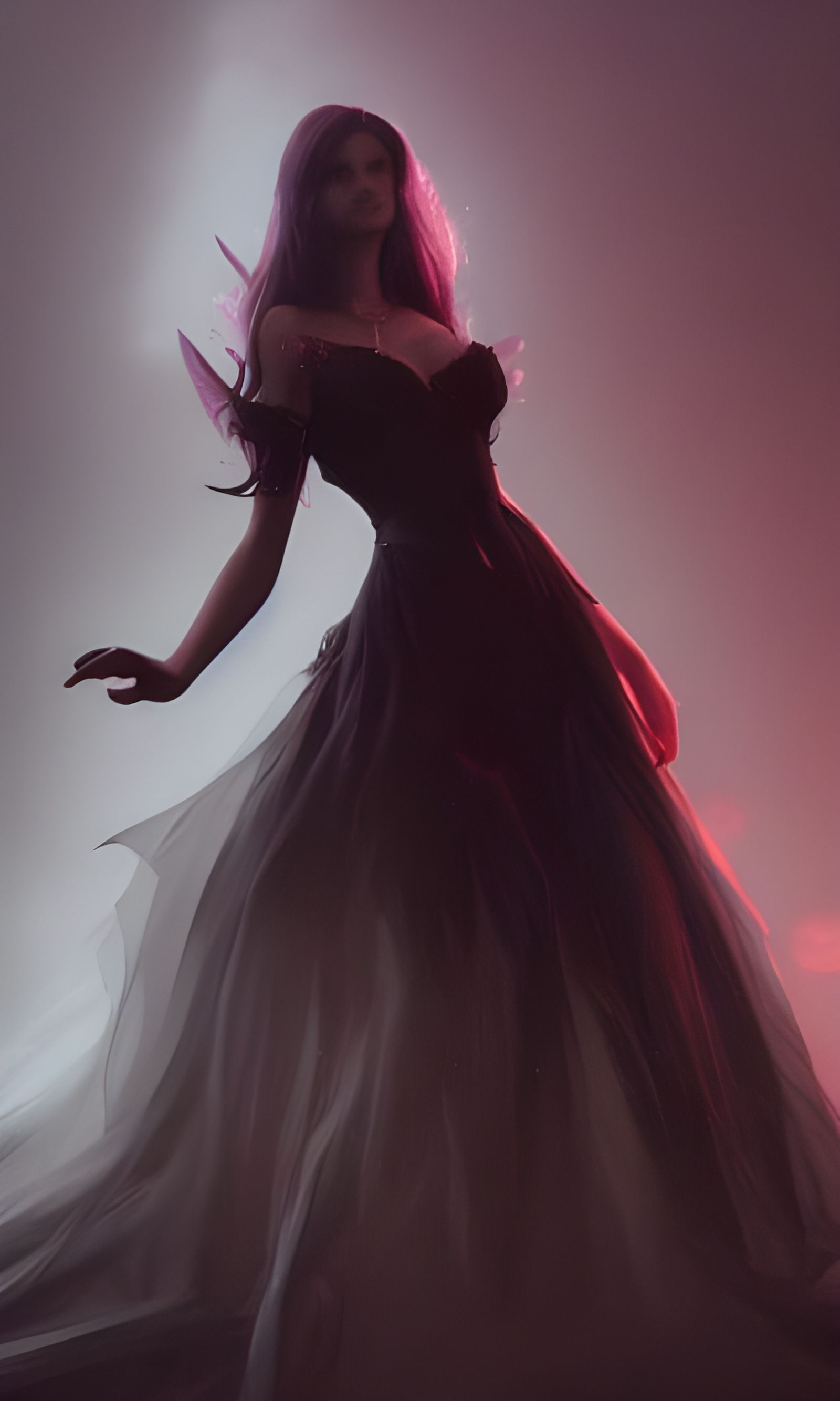 Female Demon in Ball Gown, Dark Fantasy Art