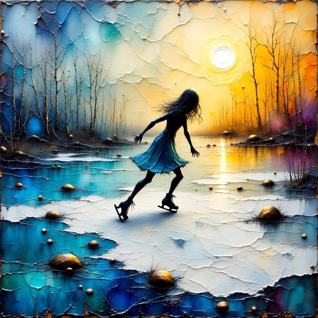 Rock Star in a World on Fire, with Glittering Gold and Deep ...