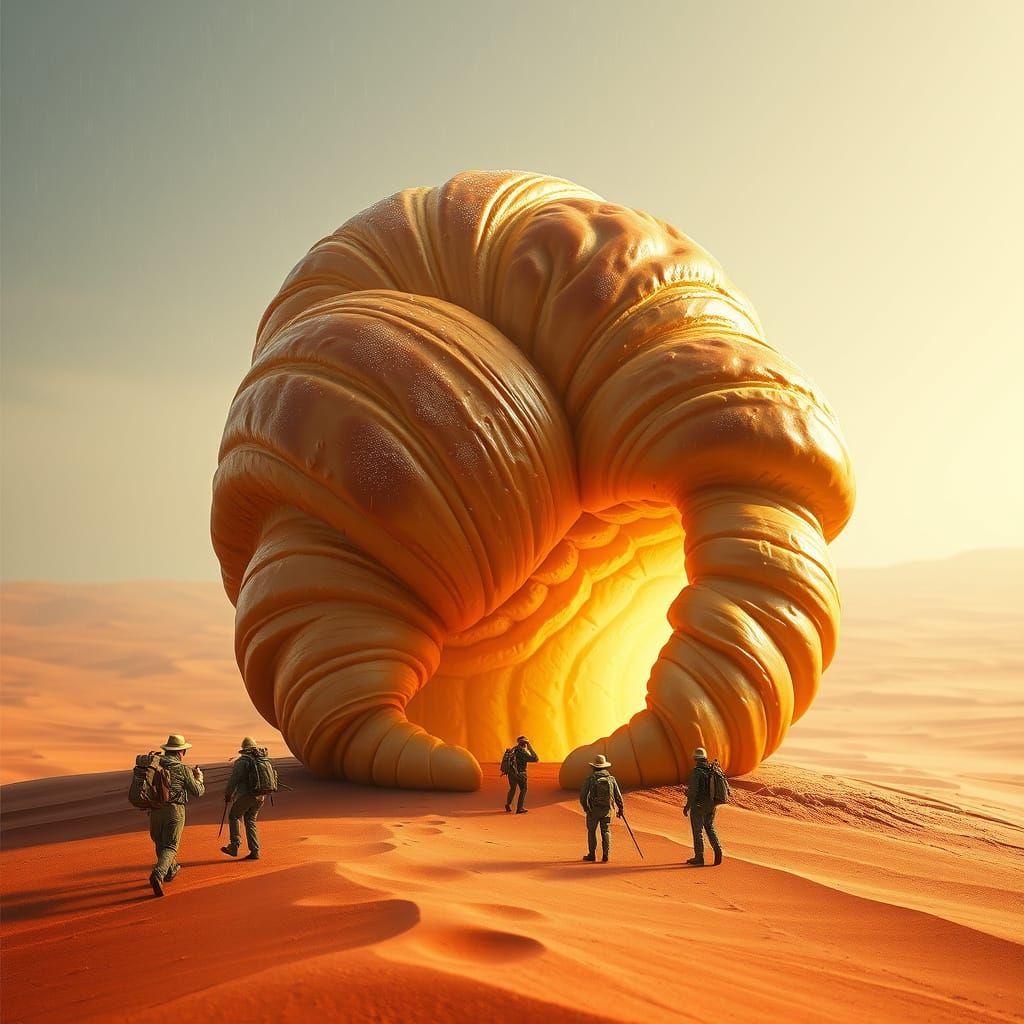 Surreal Croissant Monument Rises from the Desert Landscape i...