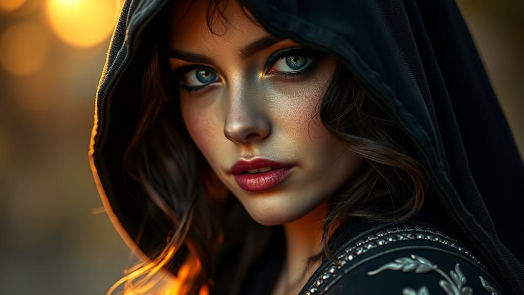 Female Assassin Reveals Beauty in Digital Portrait
