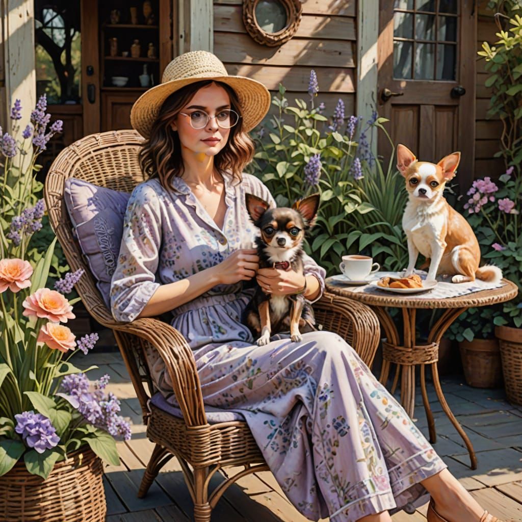 Dreamy Bohemian Watercolor Painting of a Woman in Whimsical ...