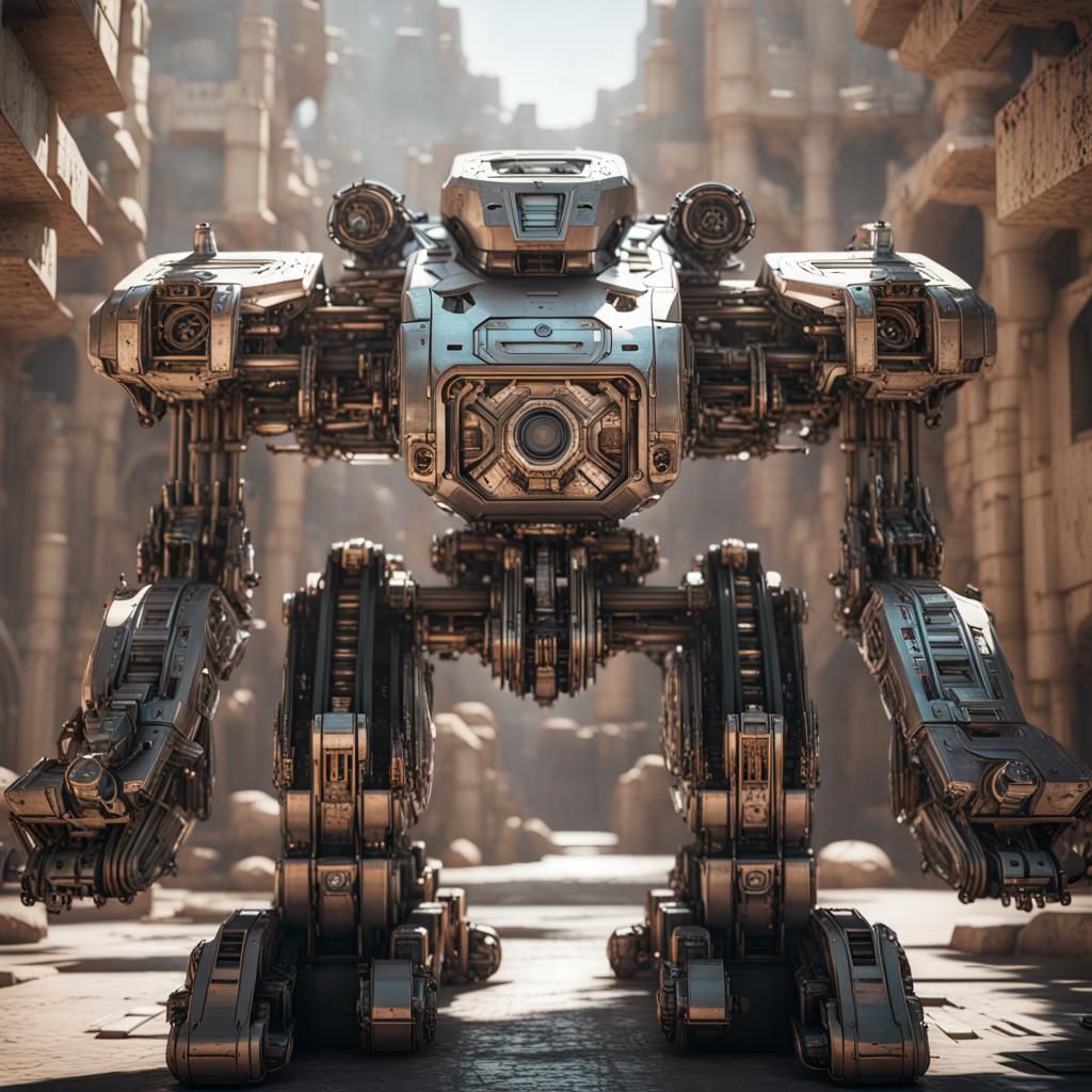 Futuristic Jerusalem with Intricate Mechanical Details