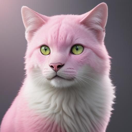 Hyperrealistic Pink Animal Portrait in Dreamy Lighting
