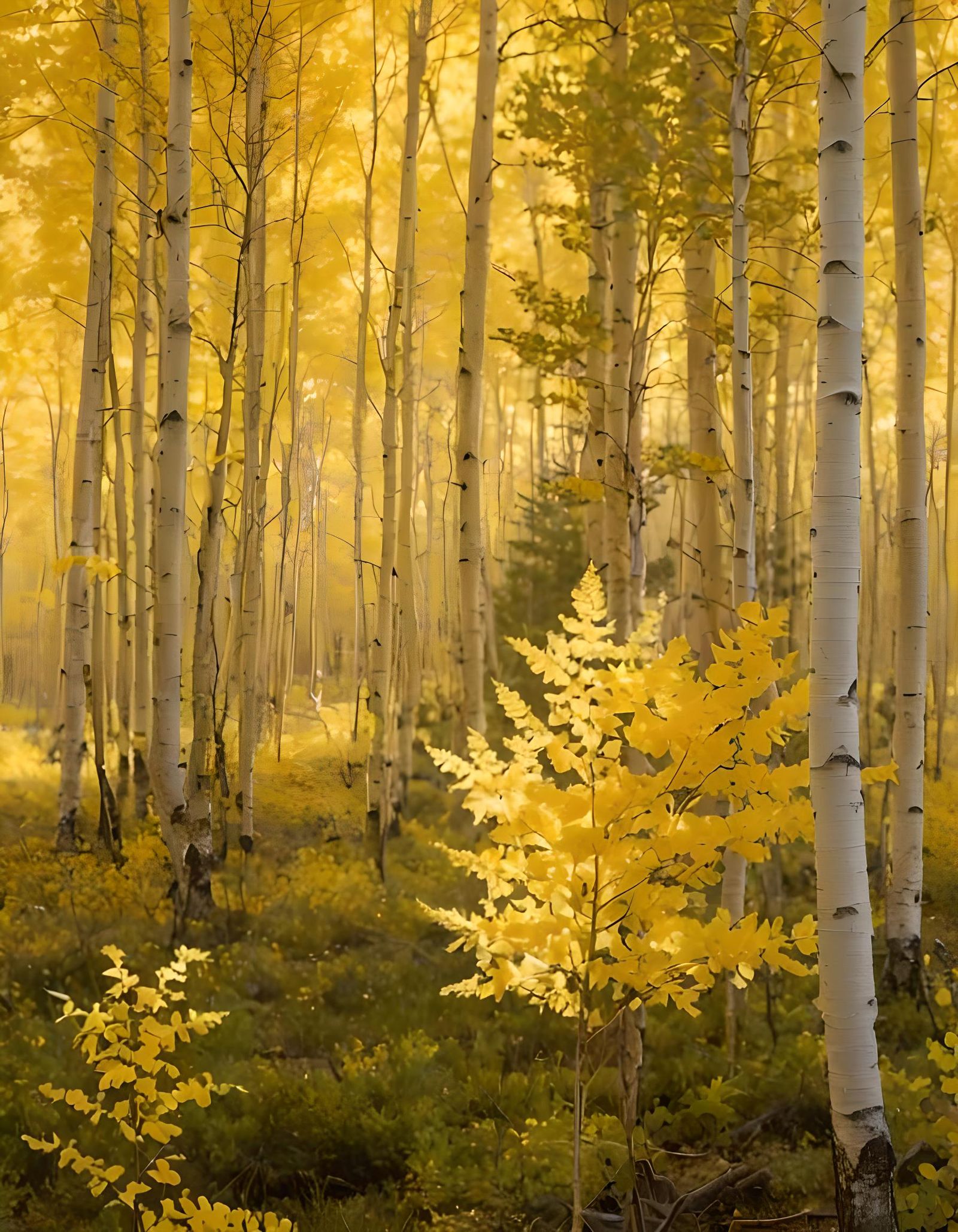 Magical Yellow Aspen Grove in High Definition