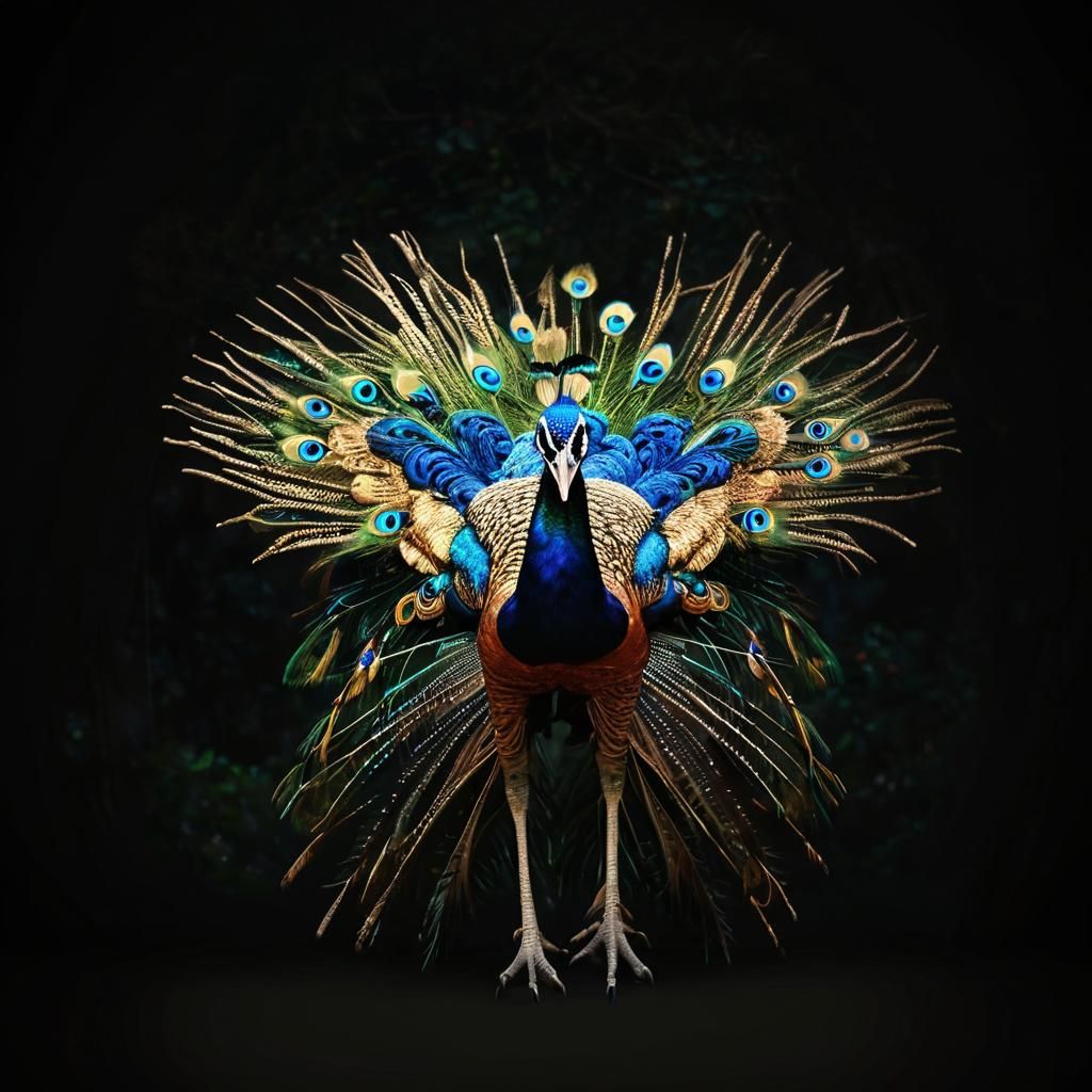Majestic Peacock Displaying Vibrant Plumage