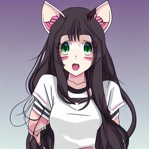 Anime Catgirl in Studio Ghibli Style