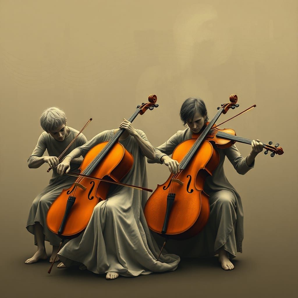 Abstract String Figures in Minimalist Style