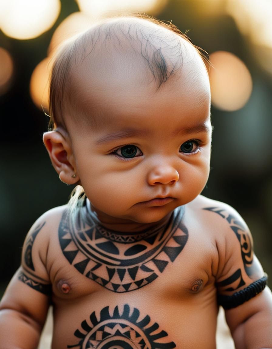 Baby with Tribal Body Art