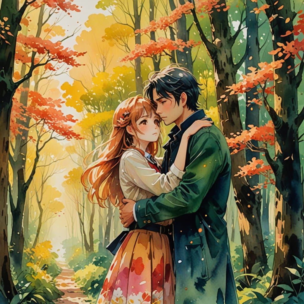 Ethereal Anime-Inspired Portrait of Astolfo and His Beloved