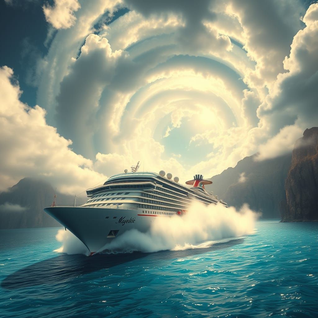 Majestic Cruise Ship in Turquoise Adriatic Waters