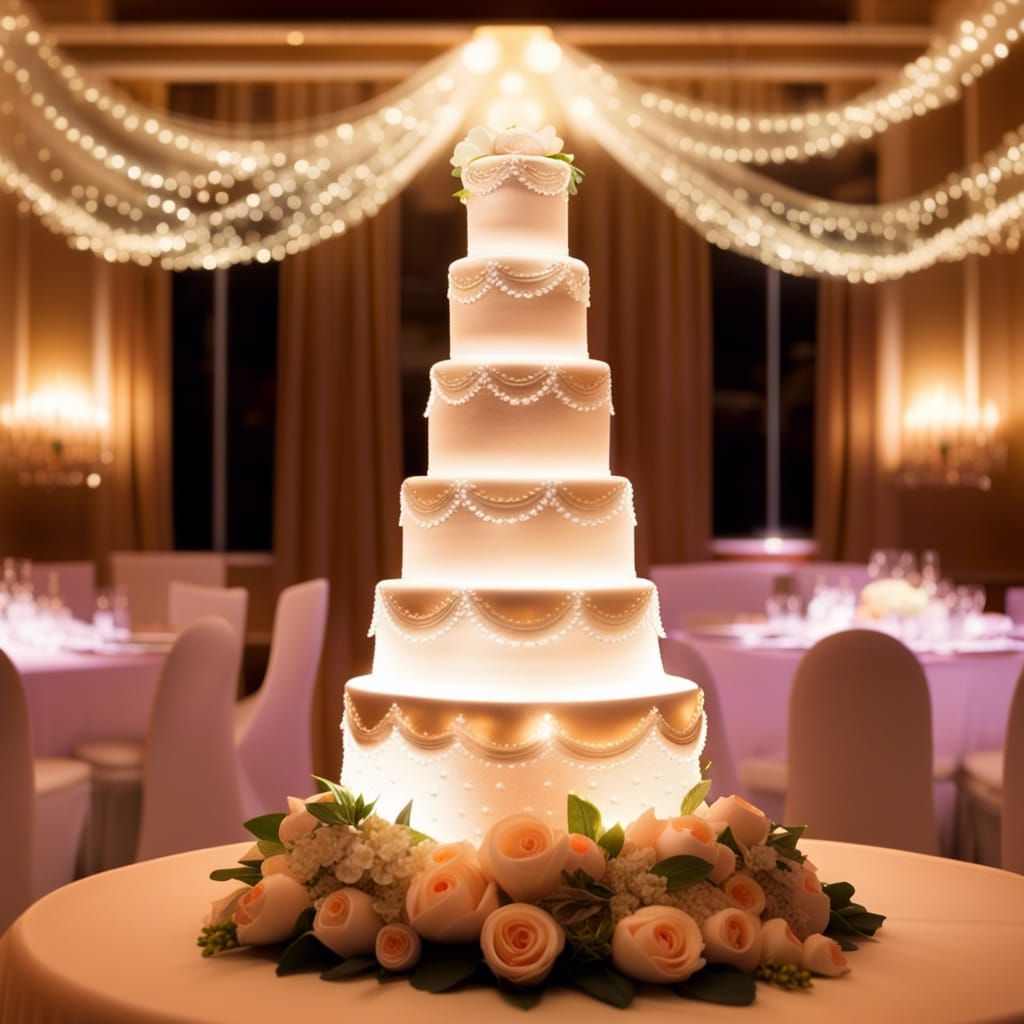 Elegant Wedding Cake Masterpiece on a Table