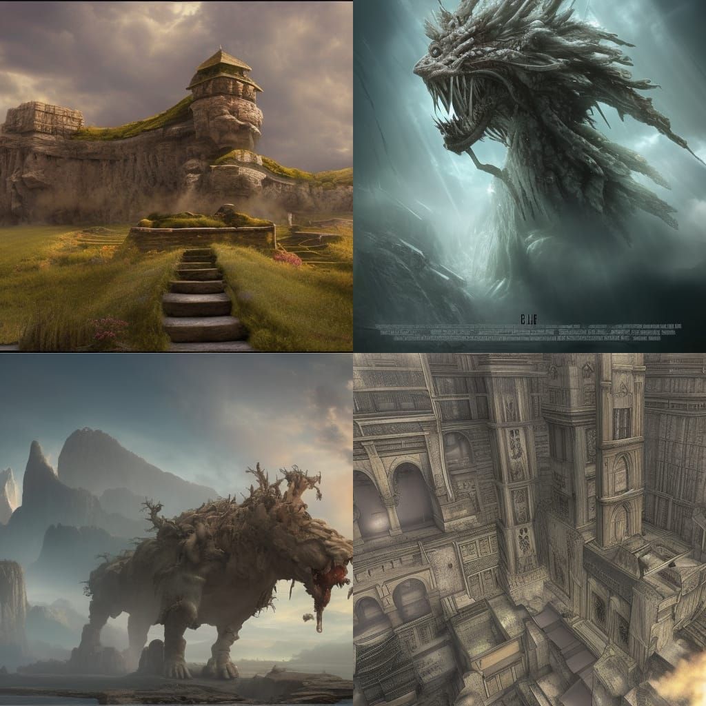 Epic Maximalist Landscape in Digital Matte Painting