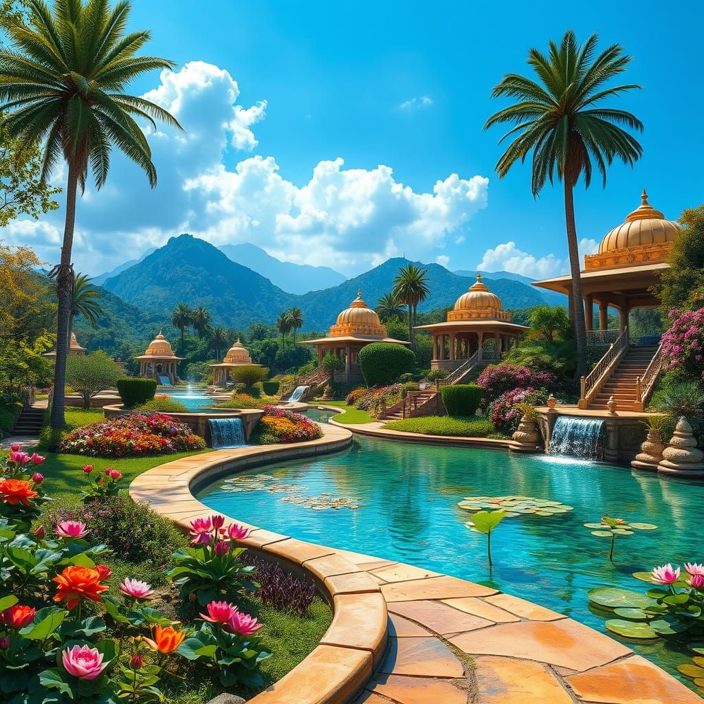 Garden Oasis in Mughal Style