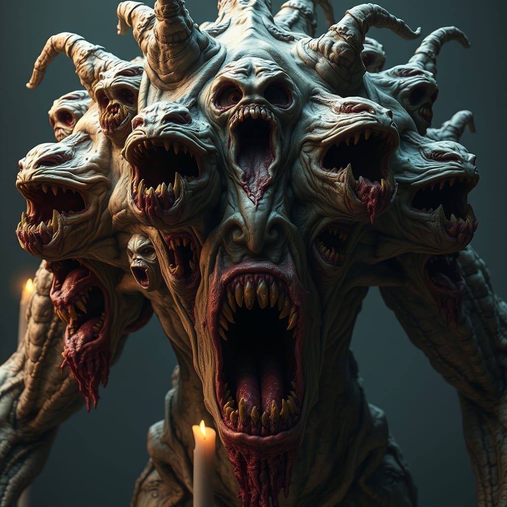 Grotesque Eldritch Horror in Gothic Art Style