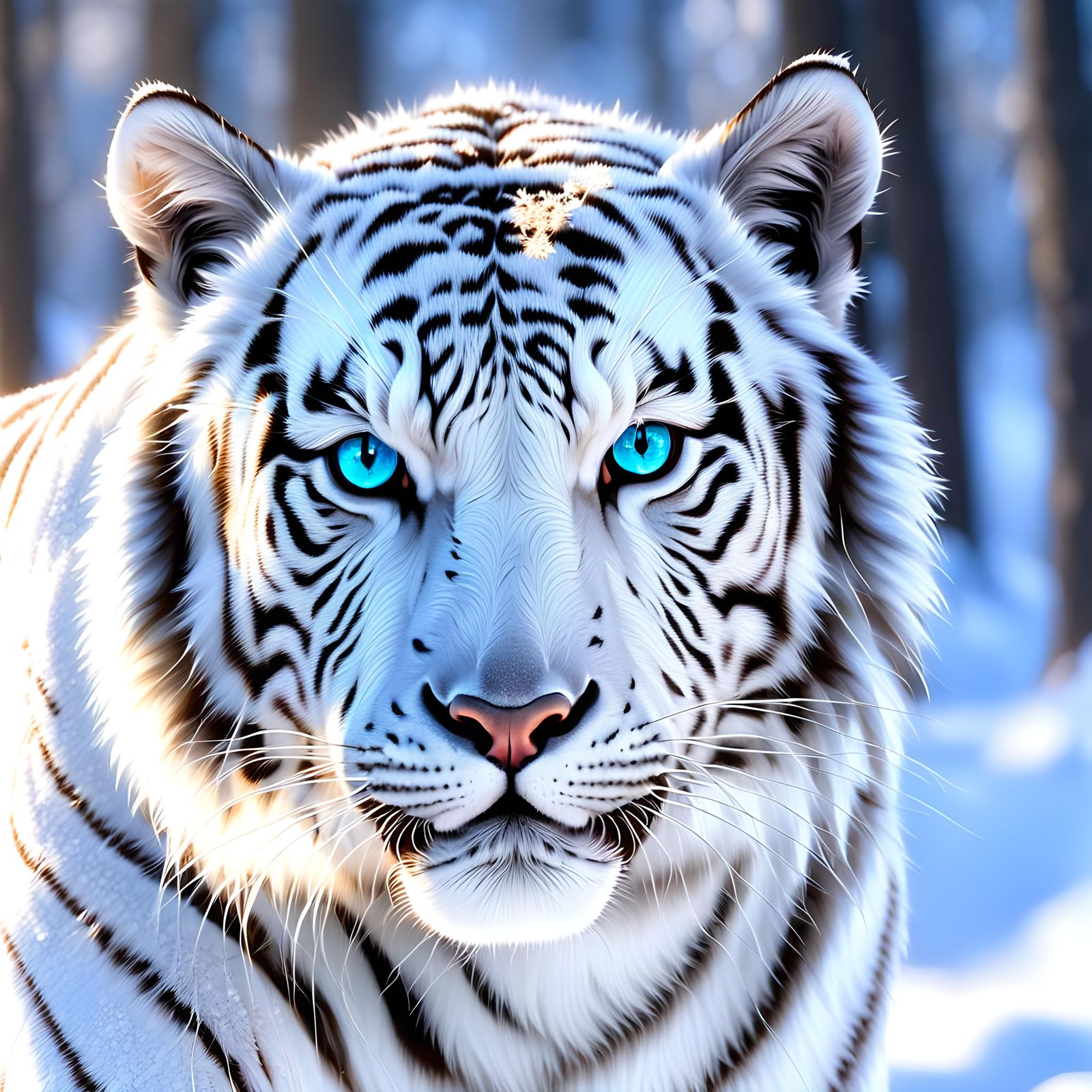 White Tiger in Winter Snowscape
