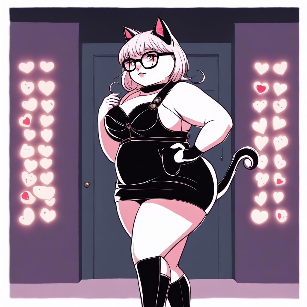 Plus-Sized Gamer Cosplayer in a Nerdy Room