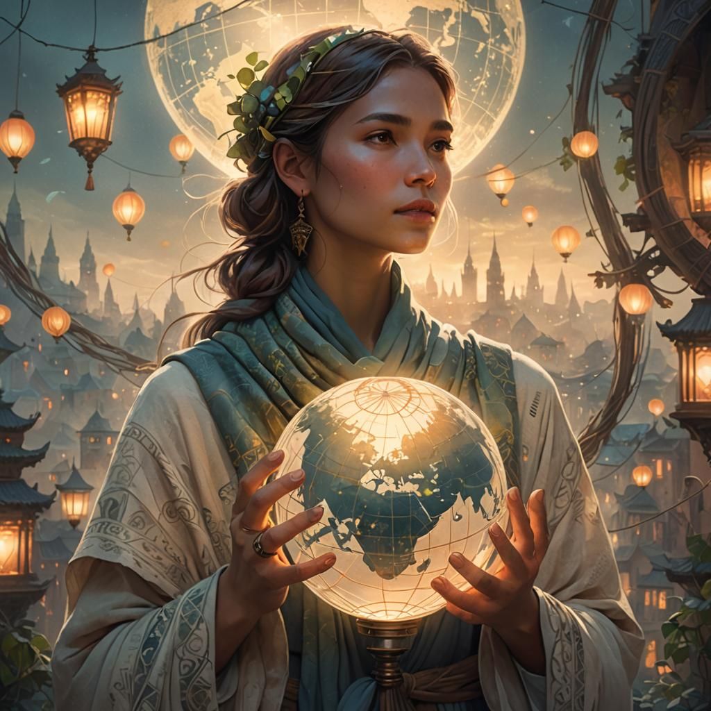 Global Citizen Fantasy Art in Ethereal Cityscape