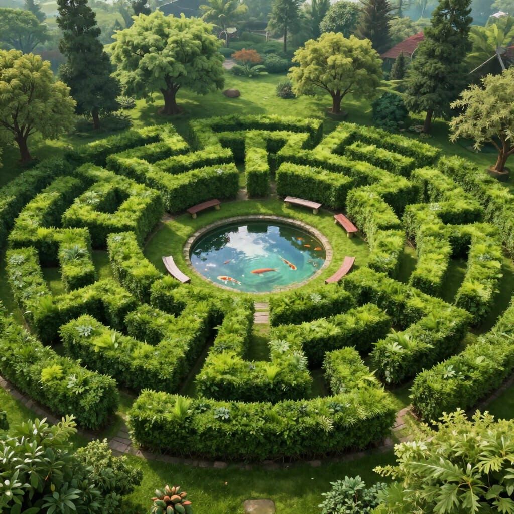 koi pond maze