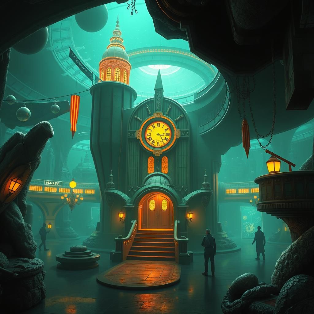 Art Deco Underwater Station Inspired by BioShock