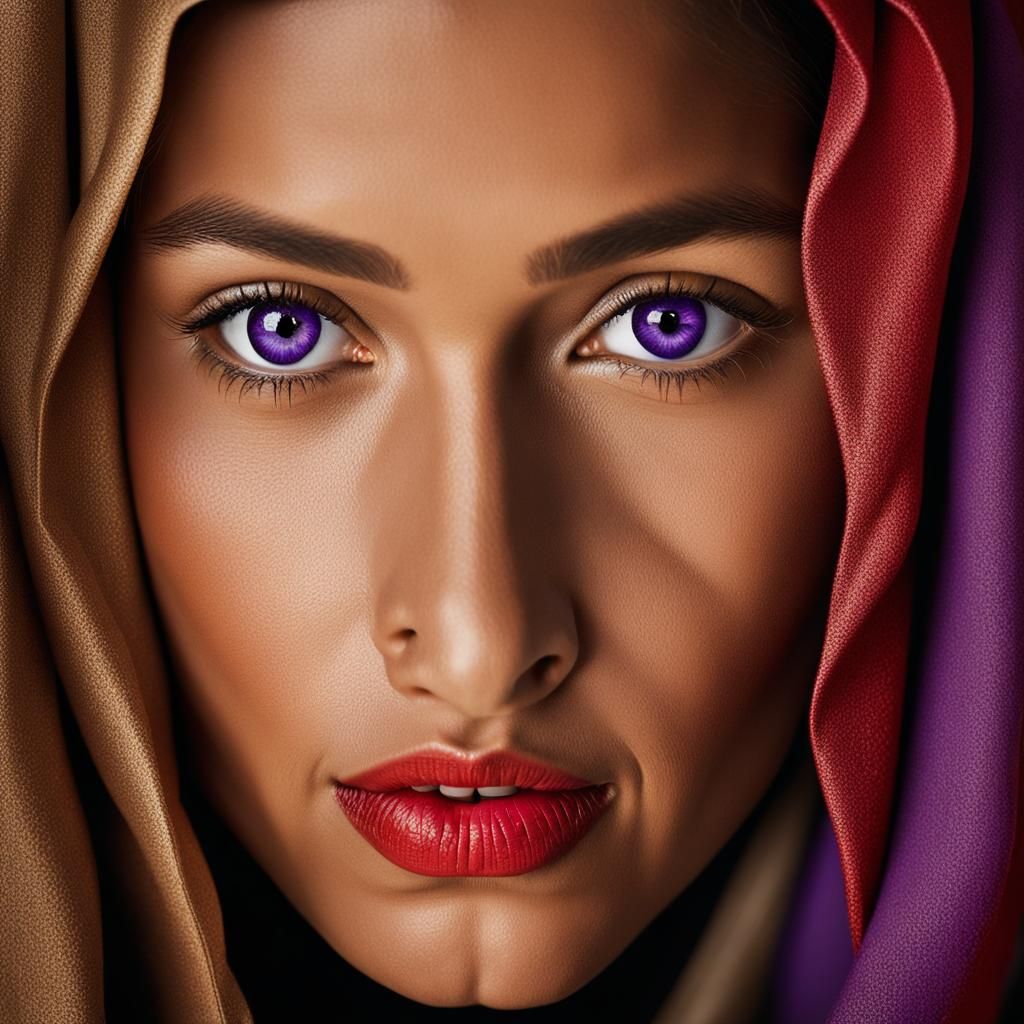 Portrait of Jedi Woman with Purple Eyes