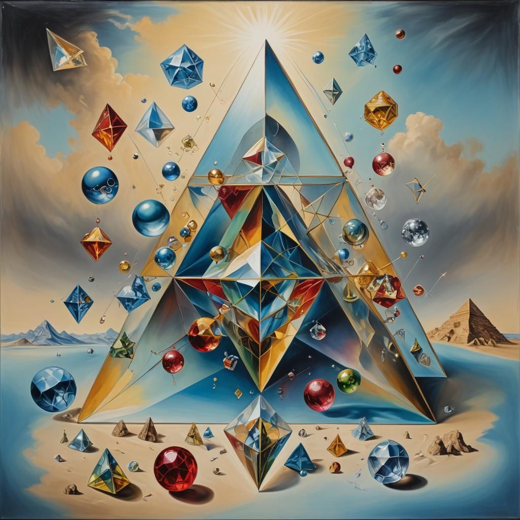 Surreal Crystal Geometry in Melting Dreamscape