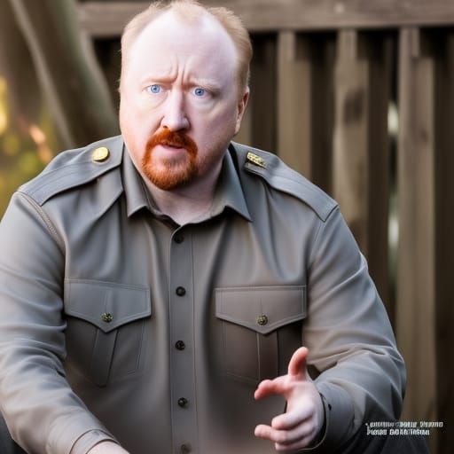 Louis CK as Confused Marine in Dark Fantasy Style