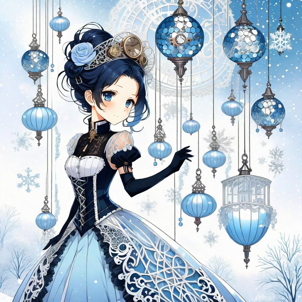 Hydrangea Face: Techno Mixed Media Concept Art