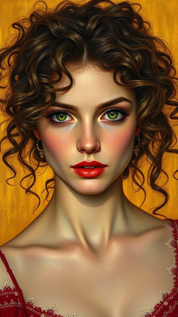 Woman in Golden Light, Inspired by Romantic-Era Masters