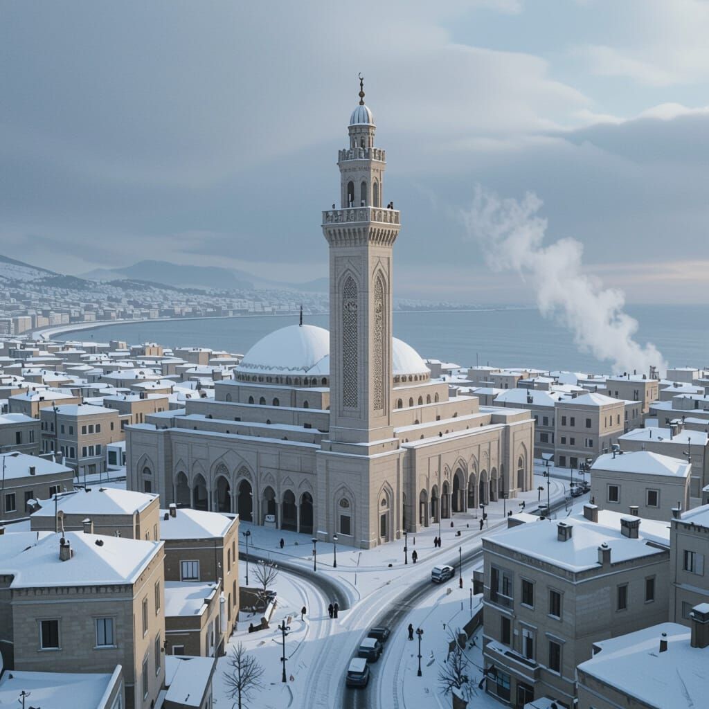 Winter at The Great Mosque of Algiers