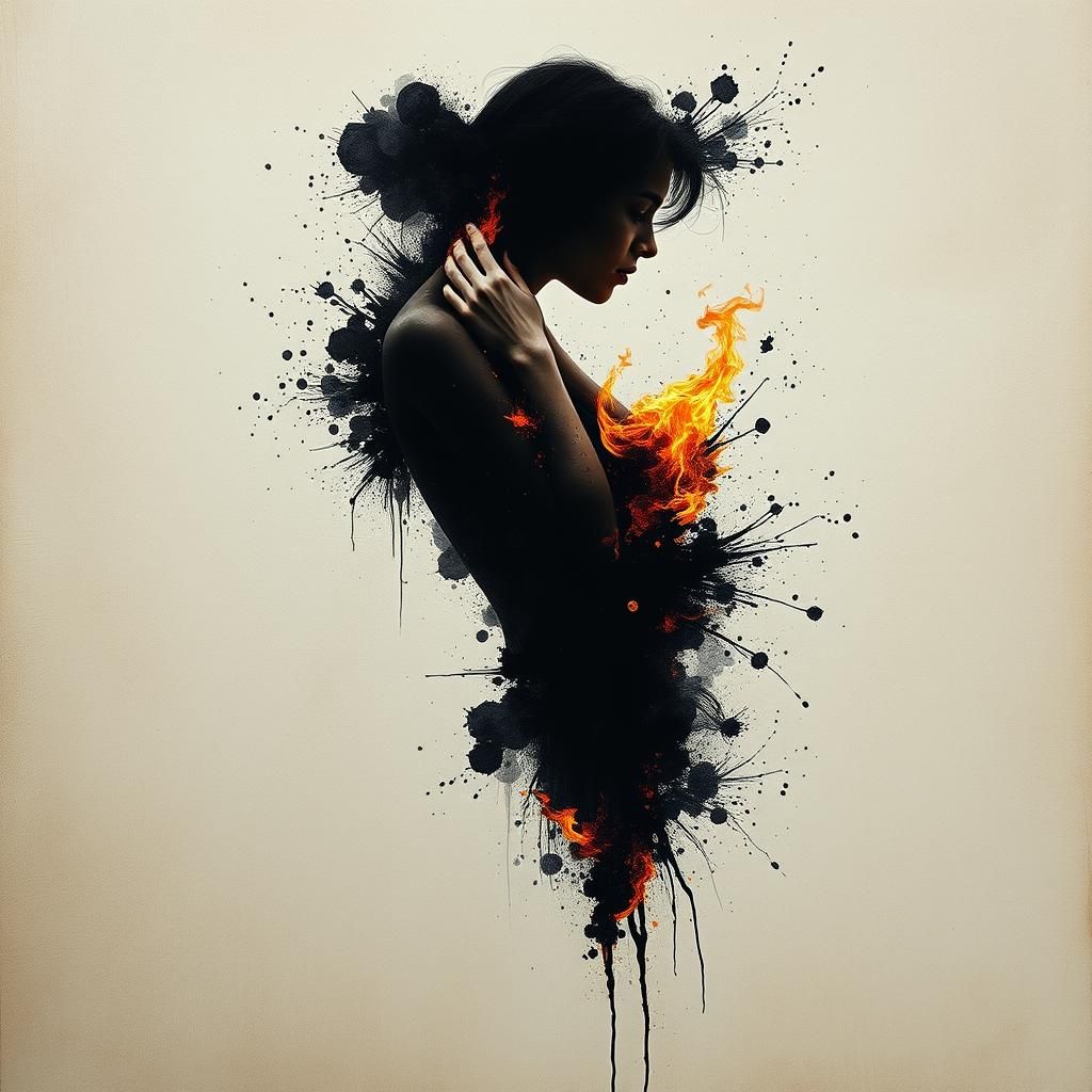 Ember Woman: Surreal Profile in Disintegration