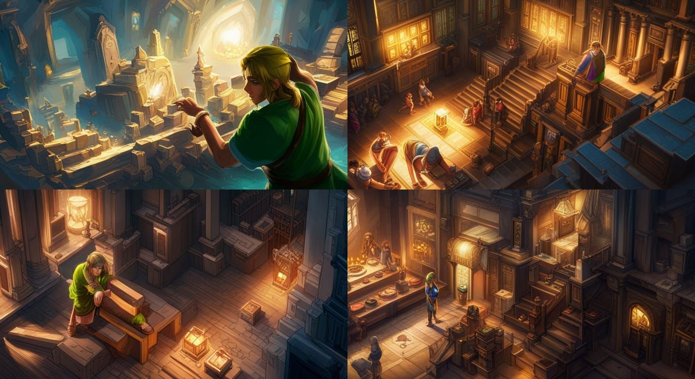 Link Wakes in Temple of Time: Hyperrealistic Art